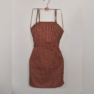 Aeropostale Orange Plaid Mini Dress​